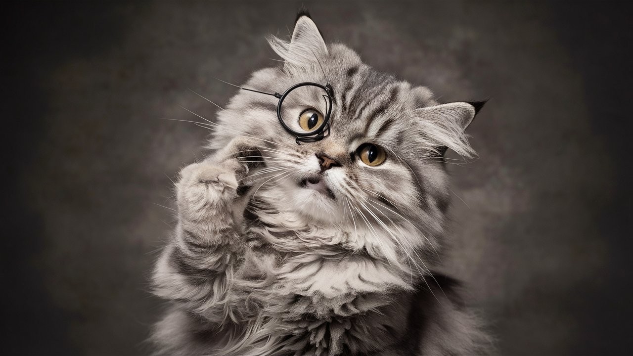 Cats wearing monicle